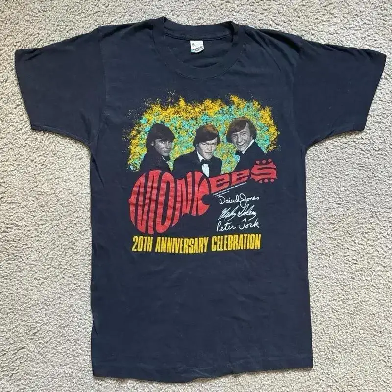 Vintage The Monkees Shirt 20th Anniversary World Tour Black Buttery Soft Large M