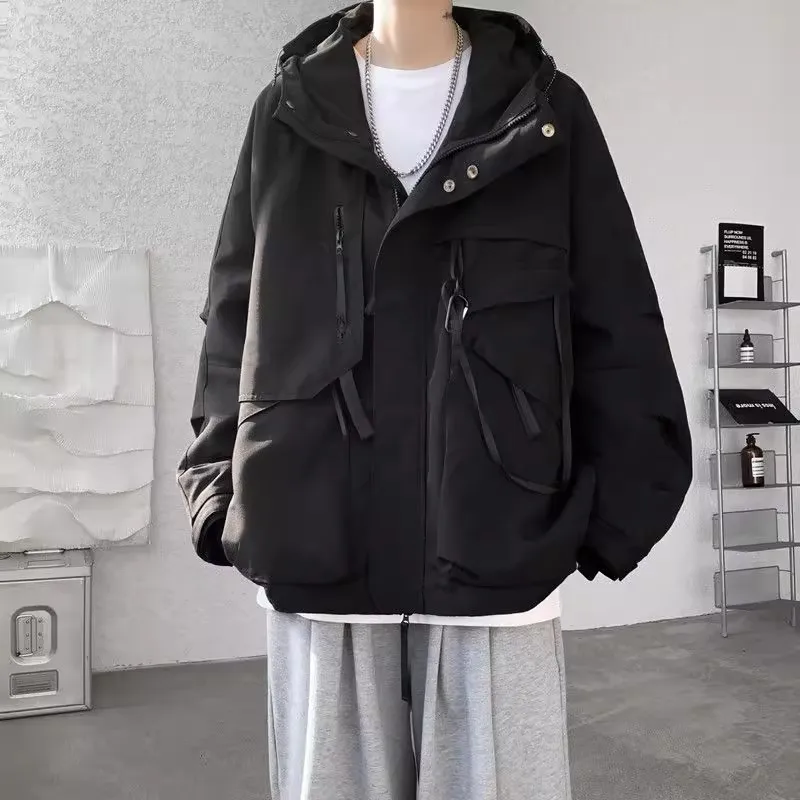 

Loose Men's Hooded Jaet Autumn Winter Heavy Du 300 Pou High Street Sle Multi-ket Fce Lined Outdoor Coat for Co...