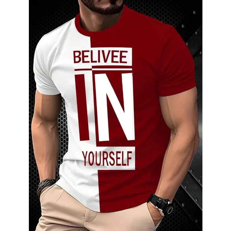 

Believe in Yourself Graphic Print Clothes Men Designer T shirt Men's Summer Clothes Y2k Clothes O-Neck Men Short Sleeve Tee Tops