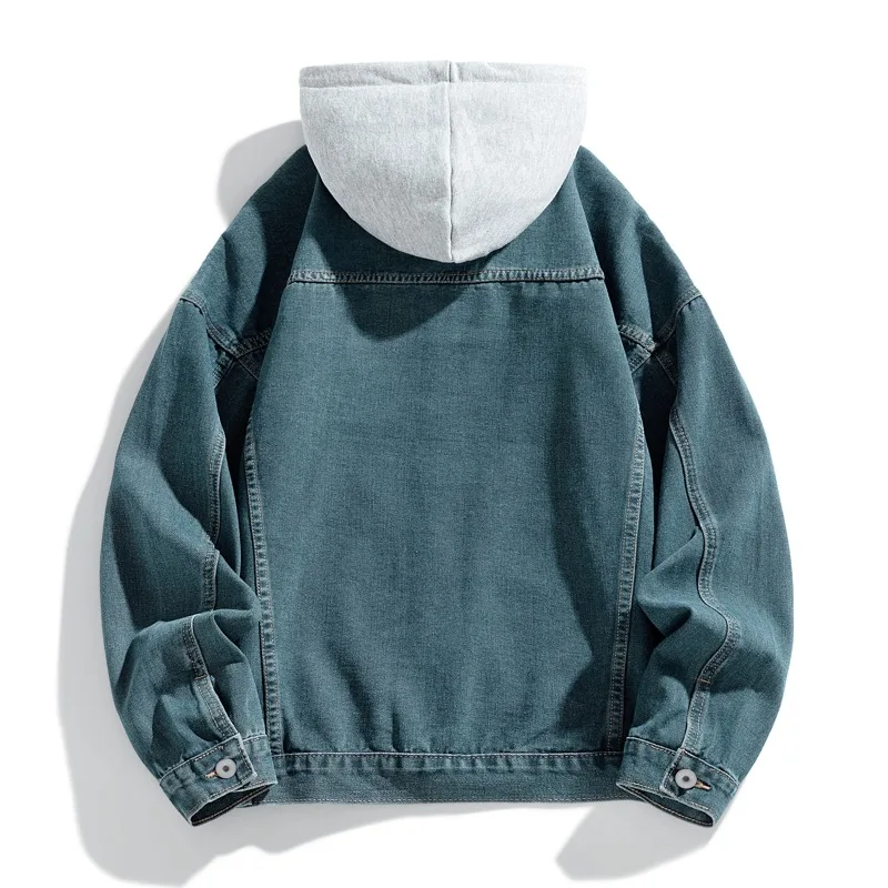 Primavera otoño nueva moda hombres Casual moda Simple básico diario chaquetas de mezclilla hombre estilo americano ropa Jean abrigos ropa
