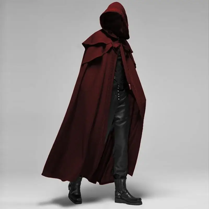 

Halloween Wizard Samurai Hooded Cloak Performance Costume Women's Traditional Ethnic Stage Clothing Brand New Autumn