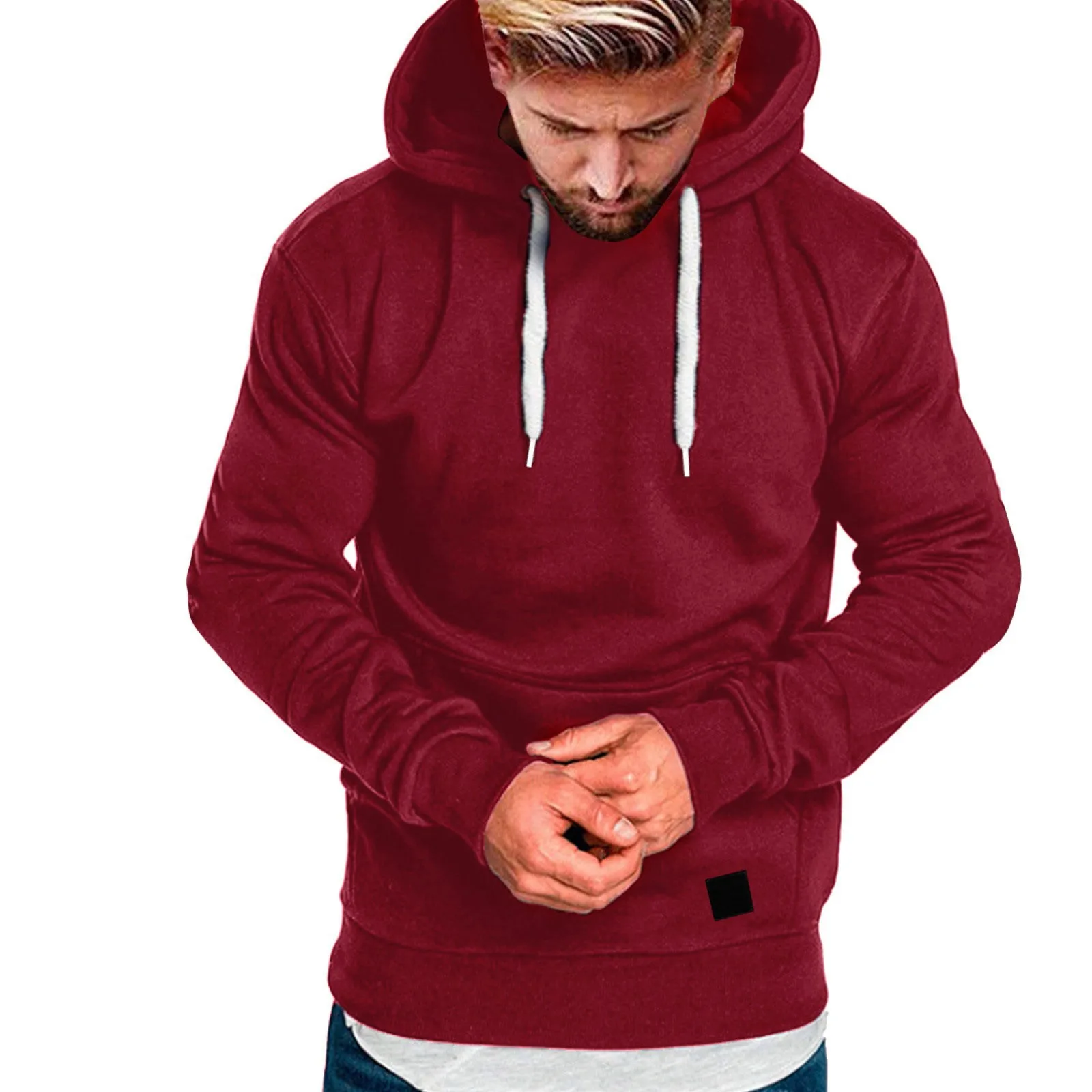 

Men Hoodies Sweatshirts Casual Long Sleeve Plain Pullover Tops Shirts Soft Autumn Rapper Hip Hop Hooded Male Clothes Sports Tops