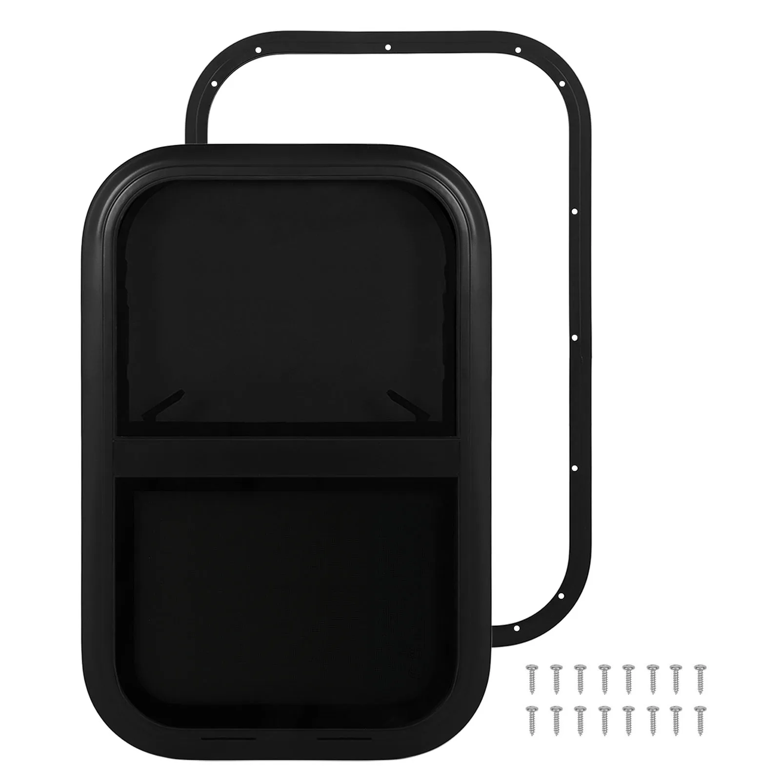 

Раздвижное окно для автодома 700 x 450 мм, черное, из алюминиевого сплава, вертикальное, со стеклом и подвижной противомоскитной сеткой, для прицепа