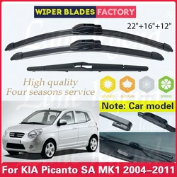 For KIA Picanto SA MK1 2004-2011 Car Front Rear Wiper Blades Soft Rubber Windscreen Wipers Windshield 22