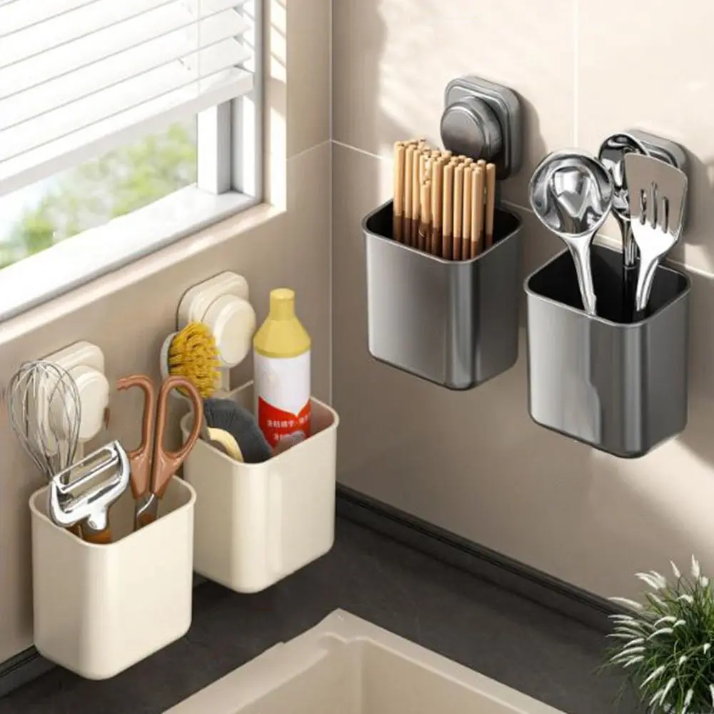 

Plastic Suction Cup Storage Box Wall Mounted Removable Face Towel Storage Box Save Space Punch-Free