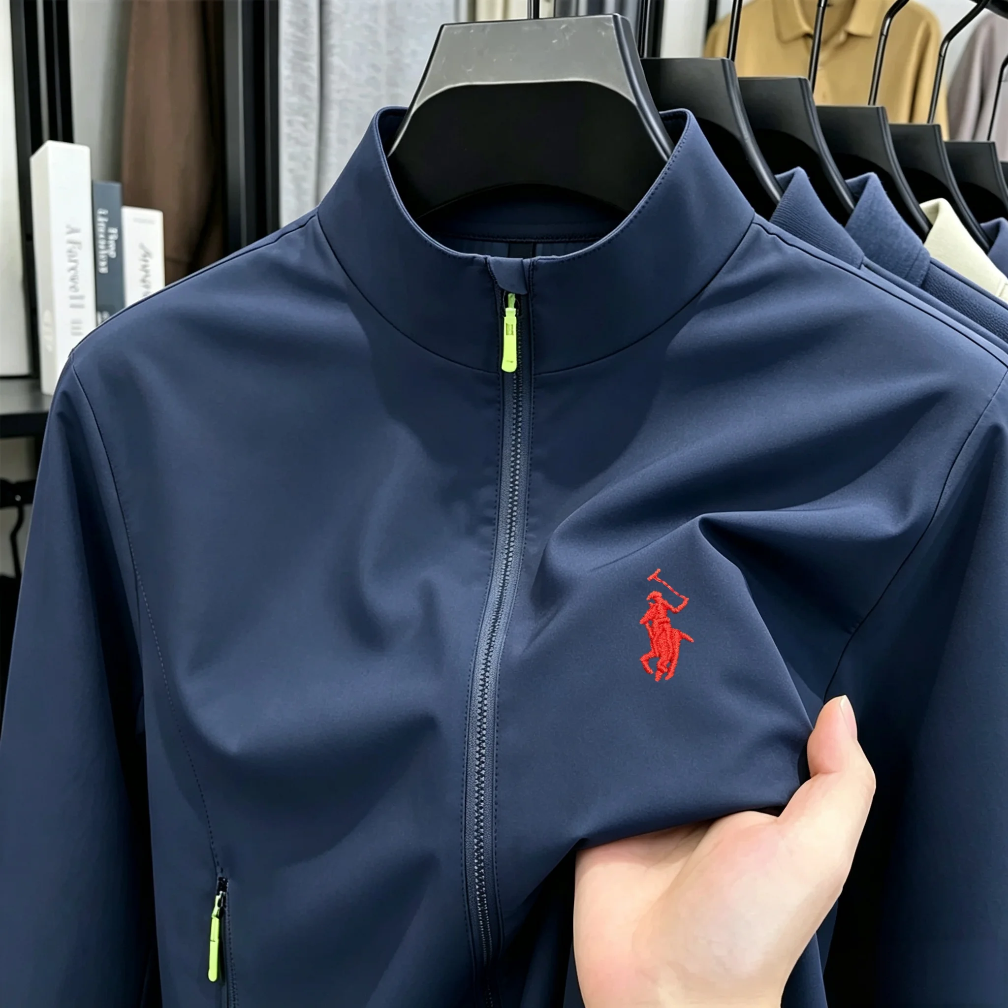 2026new high-end brand men's women's long sleeve zipper jacket autumn fashion exquisite Embroidery waterproof wear-resistant top