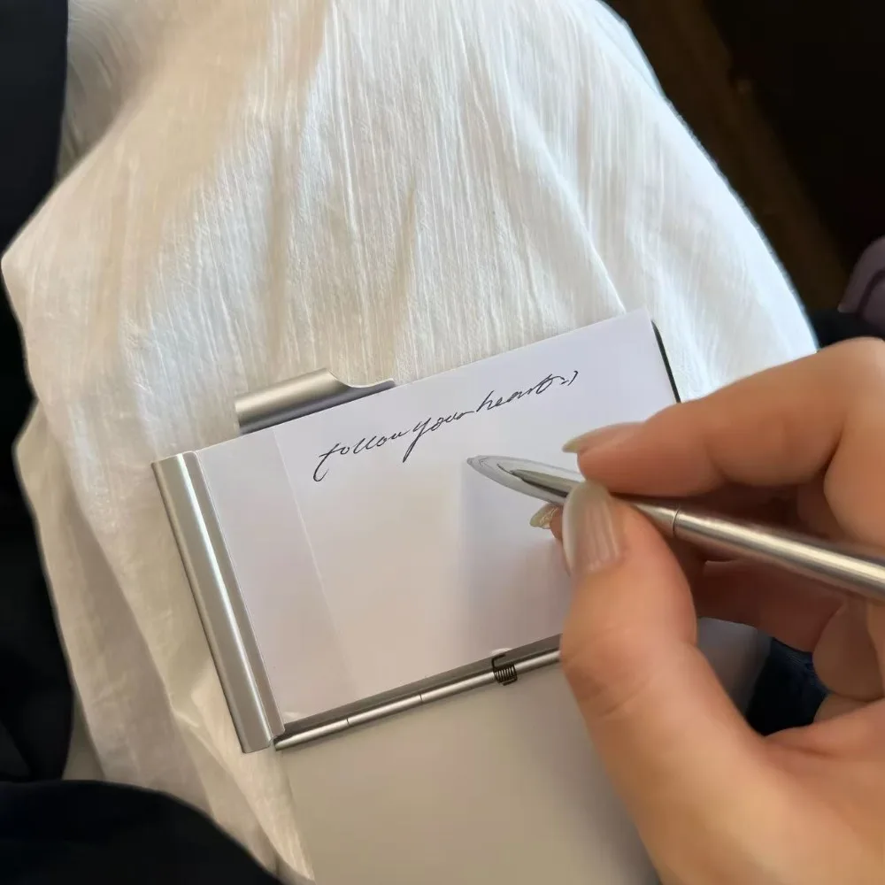 Metal Aluminum Case Notepad, Portable Pocket Mini Loose-leaf Notebook, Tearable Memo Pad for Daily Carry