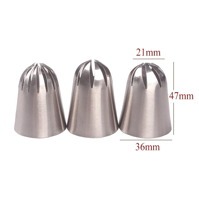 #901#902#903 3pcs Stainless Steel Nozzle Icing Piping Set Russian Tips Pastry Kitchen Decorating Cupcake Baking Tools