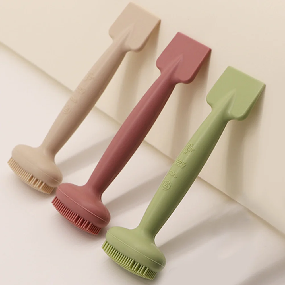 แปรงซิลิโคนสำหรับมาส์กหน้าแบบสองด้าน 3 ชิ้น แปรงขัดหน้าแบบยืดหยุ่น เครื่องมือสำหรับทาโคลนพอกหน้า สำหรับการดูแลผิวอย่างมืออาชีพ