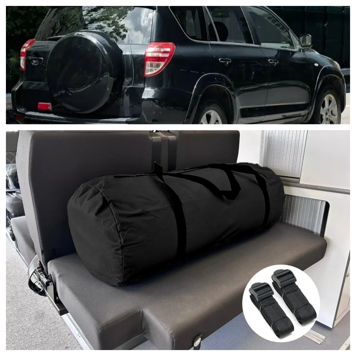 

Camping Campervan Mattress Topper Storage Bag With 2 Bandage Straps Durable Fabric Roof Bed Mattress Bag Waterproof Accessories