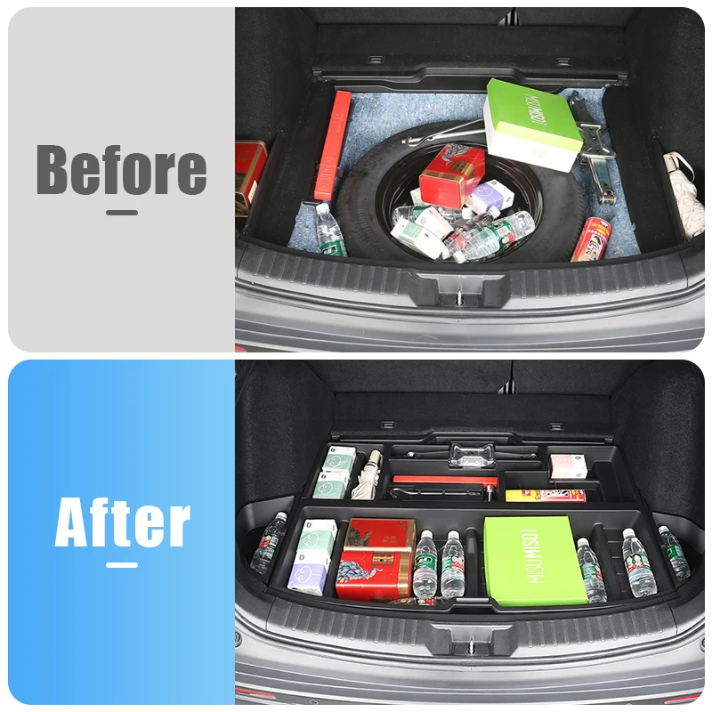 For Honda CR-V CRV CR V 6th Gen 2023 2024 ABS Car Rear Trunk Storage Box Frunk Organizer Cargo Protective Tray Case Accessories