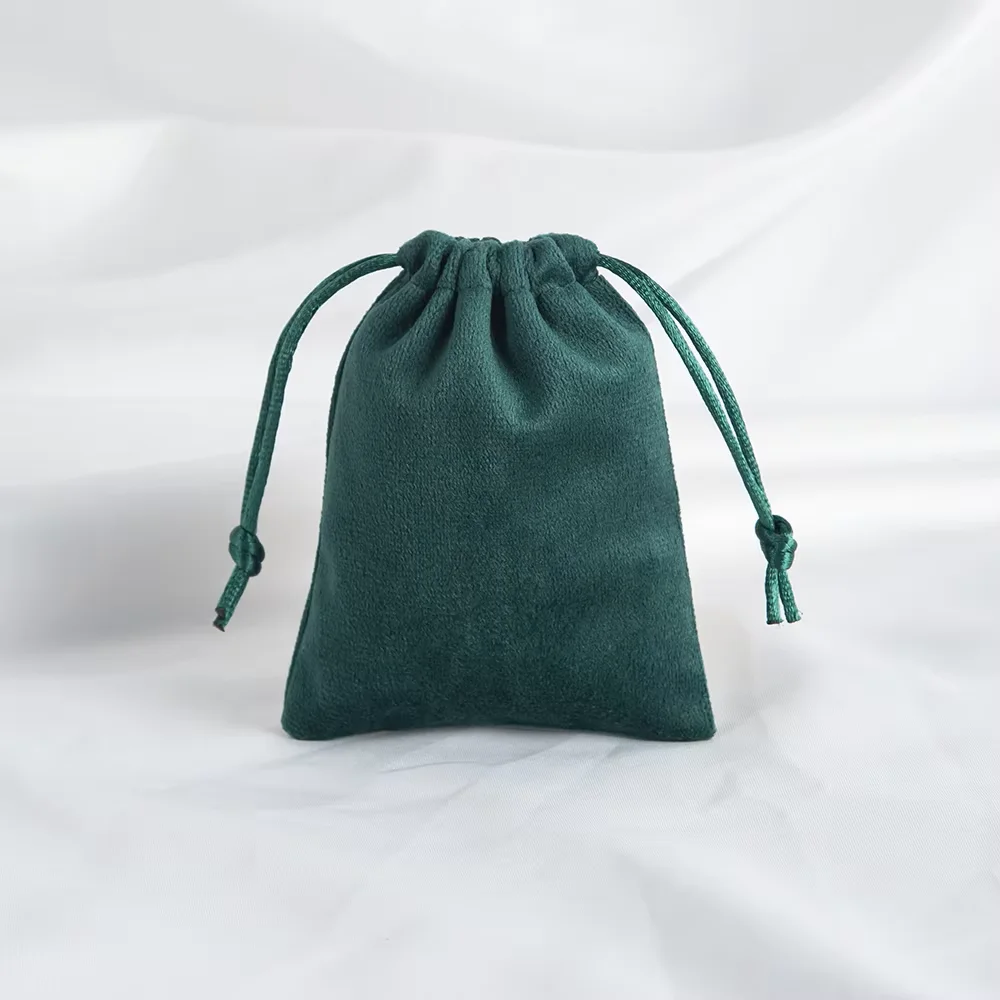 5Pcs Soft Velvet Drawstring Pouches for Jewelry Storage