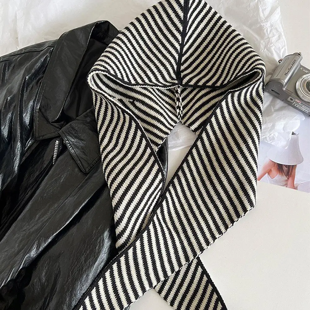 الثلاثي للجنسين الخريف الشتاء عقال منديل مخطط الكورية قطعة واحدة تنوعا قبعة وشاح الزخرفية متماسكة في الهواء الطلق التفاف #5