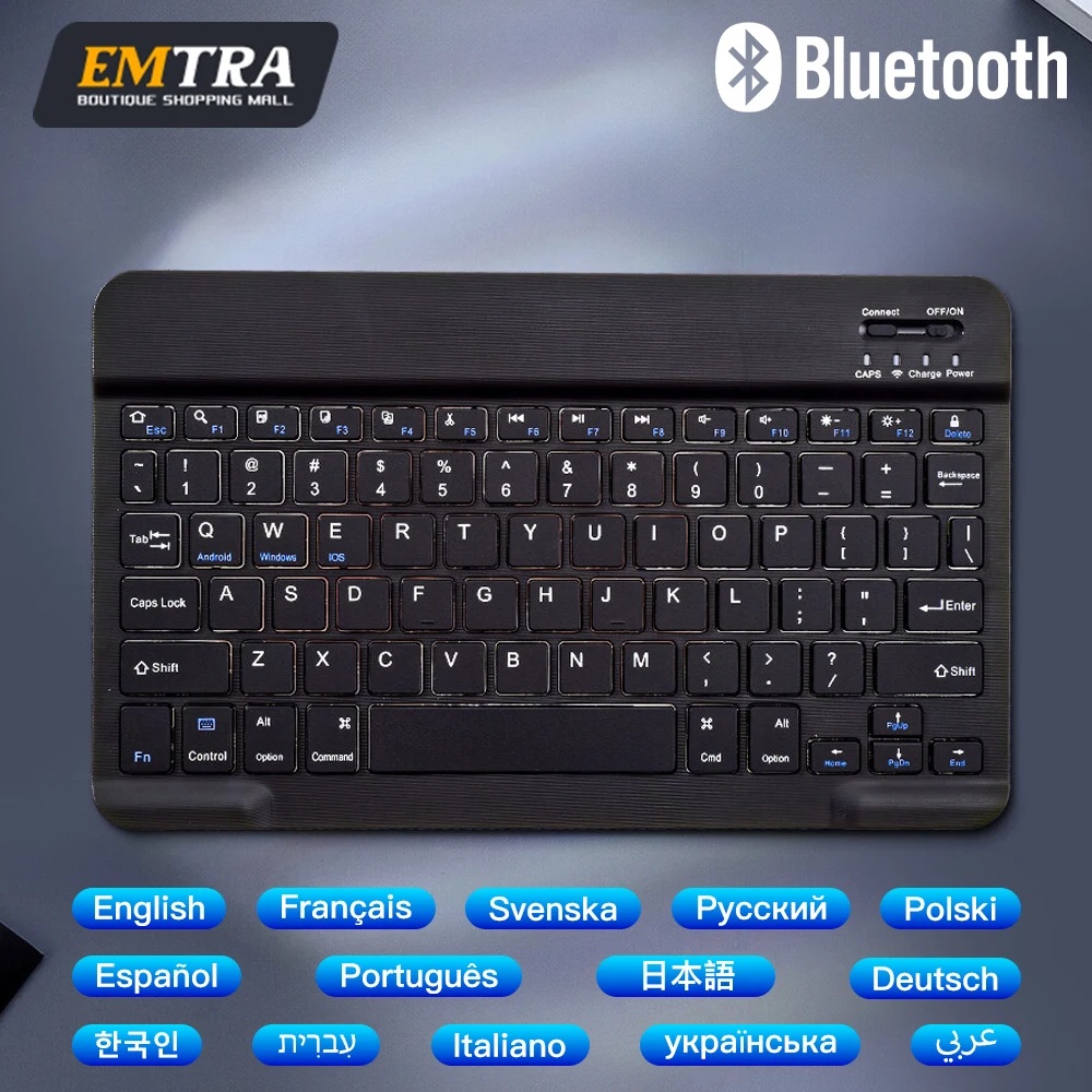 Wireless bluetooth keyboard For IOS Android Windows Tablet For iPad Air Mini Pro Spanish Korean Portugal Russian Polish Keyboard