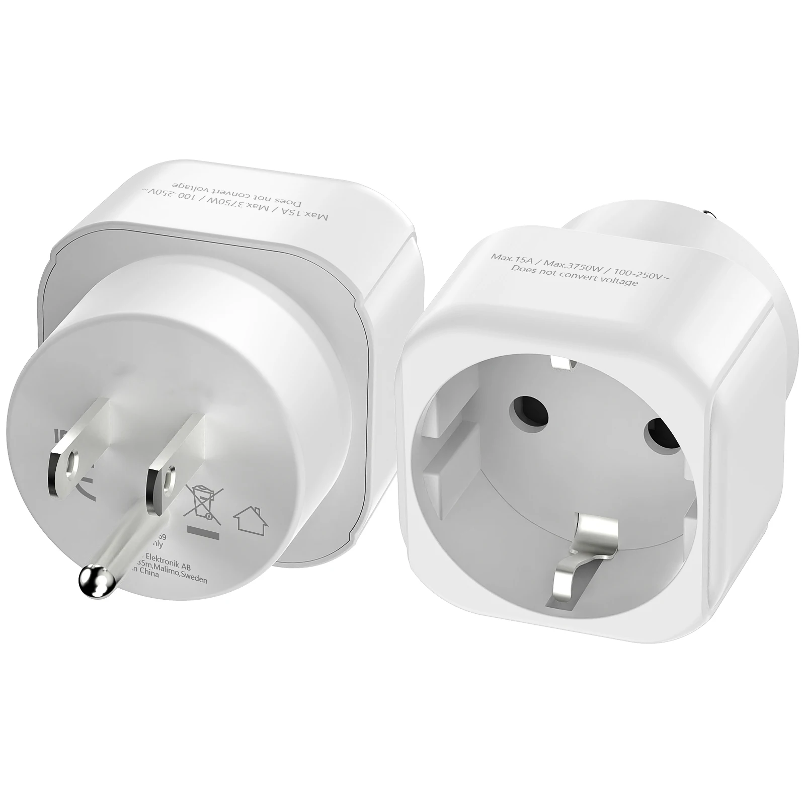 USA Travel Adapter, EU to US Travel Plug Power Converter, Europe Germany Plug, Wall Socket for Canada Japan Thailand