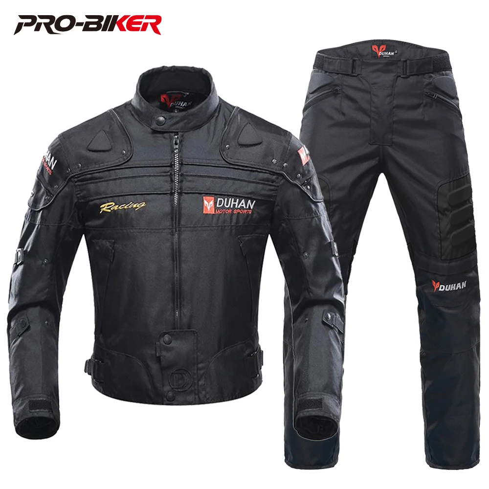 

DUHAN Windproof Motorcycle Racing Suit Protective Gear Armor Motorcycle Jacket+Motorcycle Pants Hip Protector Moto Clothing Set