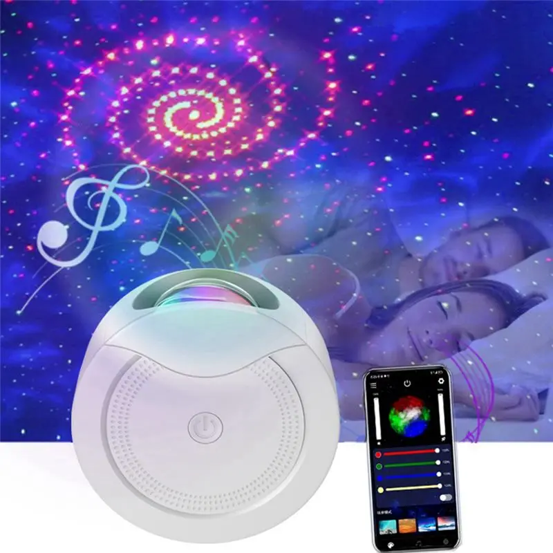 

LED Starry Projector Night Light Bluetooth Star Galaxy Night Lamp for Bedroom Room Kids Party Decor Projector,White