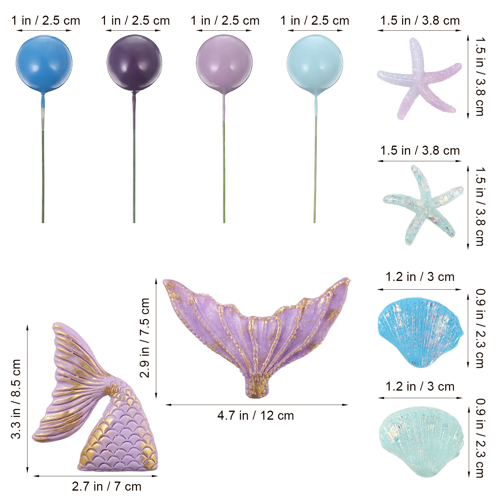 

Mermaid Cake Decorations Cake Topper Balls Intricate Craftsmanship Exquisite Design Birthday Wedding Party Decorative Display