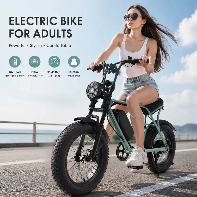 BR Factory Direct Cooryda C80 Mini Electric Bike Ready Stock Electrically Mountain Fatbike 20 Inch Fat Tire Ebike Electric Bike