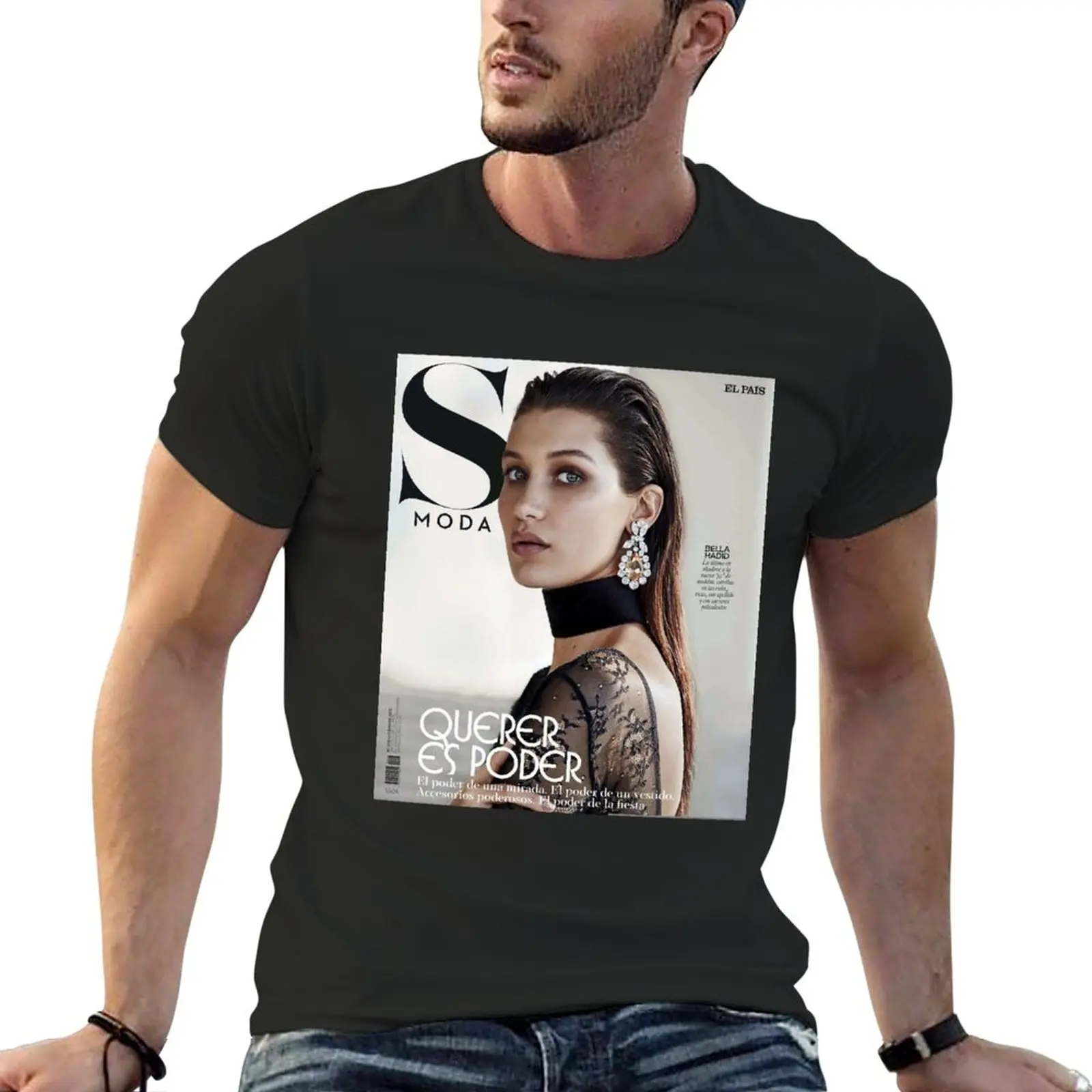 Bella Hadid S Moda Cover T-Shirt summer tops boys white t shirts men t shirt