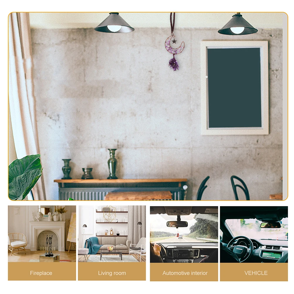 

2Pcs Woven Hanging Decor Crystal Stone Pendant for Car Mirror Home Bedroom Living Room Rear View Decoration Gift for Christmas