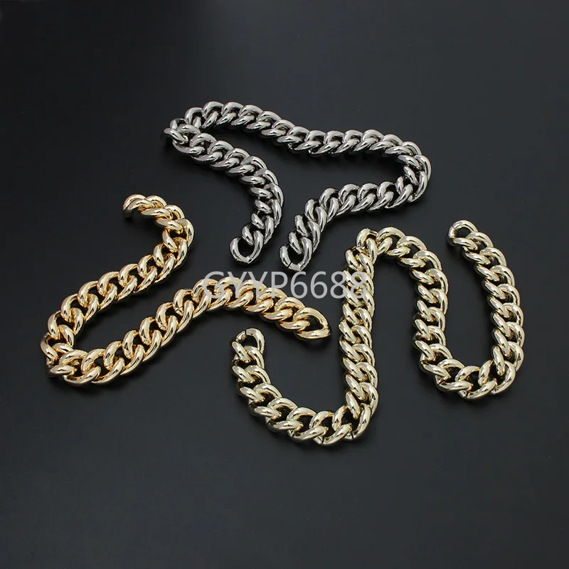 1-5 meters 11mm width aluminum chains metal strap without hook for DIY leather bag replace long strap purse chain wholesale