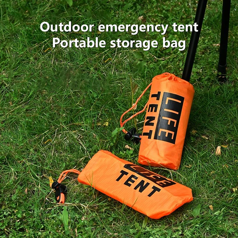 Outdoor Insulated Emergency Tent Waterproof Emergency Life Saving Insulated Tent Includes Life Whistle Ripstop TentPouch