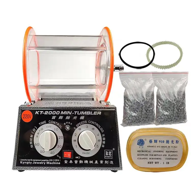

KT6808/2000 Roller Polishing Machine Gold and Silver Jewelry Walnut Copper Coin Polishing Small Polishing and Cleaning Machine
