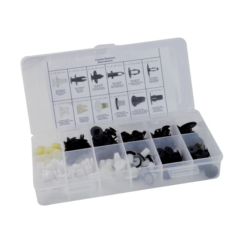 

runmade 146Pcs Fender Door Hood Bumper Trim Clips Fastener Car Rivets Body Retainer For Honda Mazda Mitsubishi Toyota