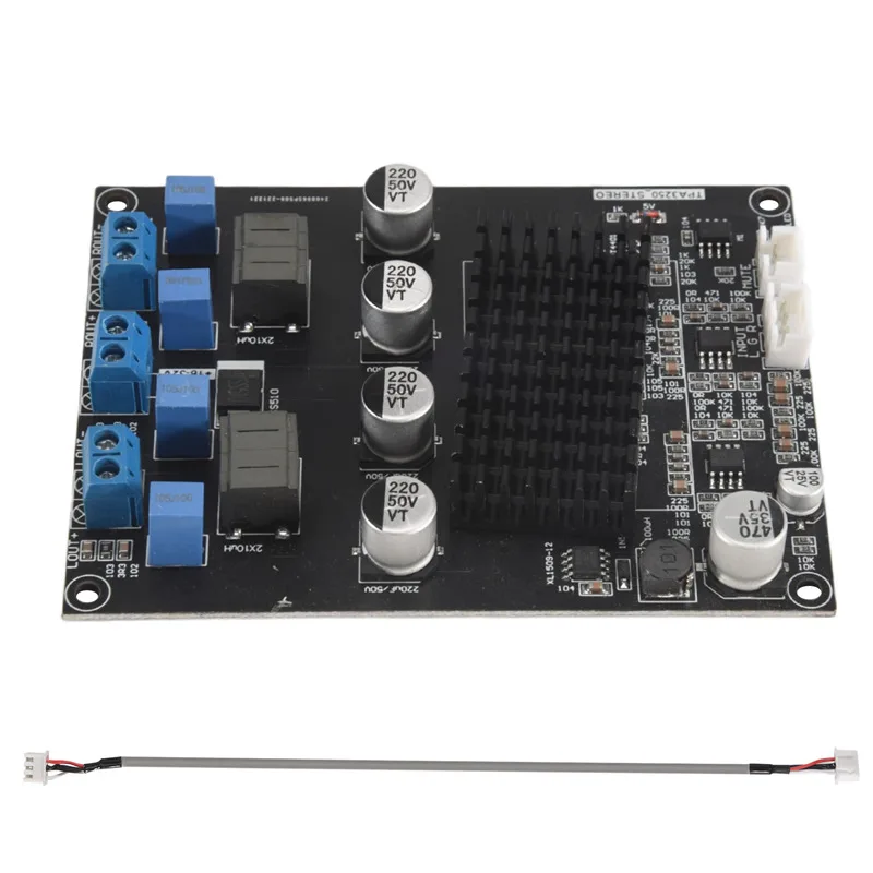 TPA3250 مضخم رقمي مجلس 130Wx2 عالية الطاقة 4A 32 فولت فئة D مضخم الصوت مجلس مع كابل محمي XH2.54mm-3P-PZW