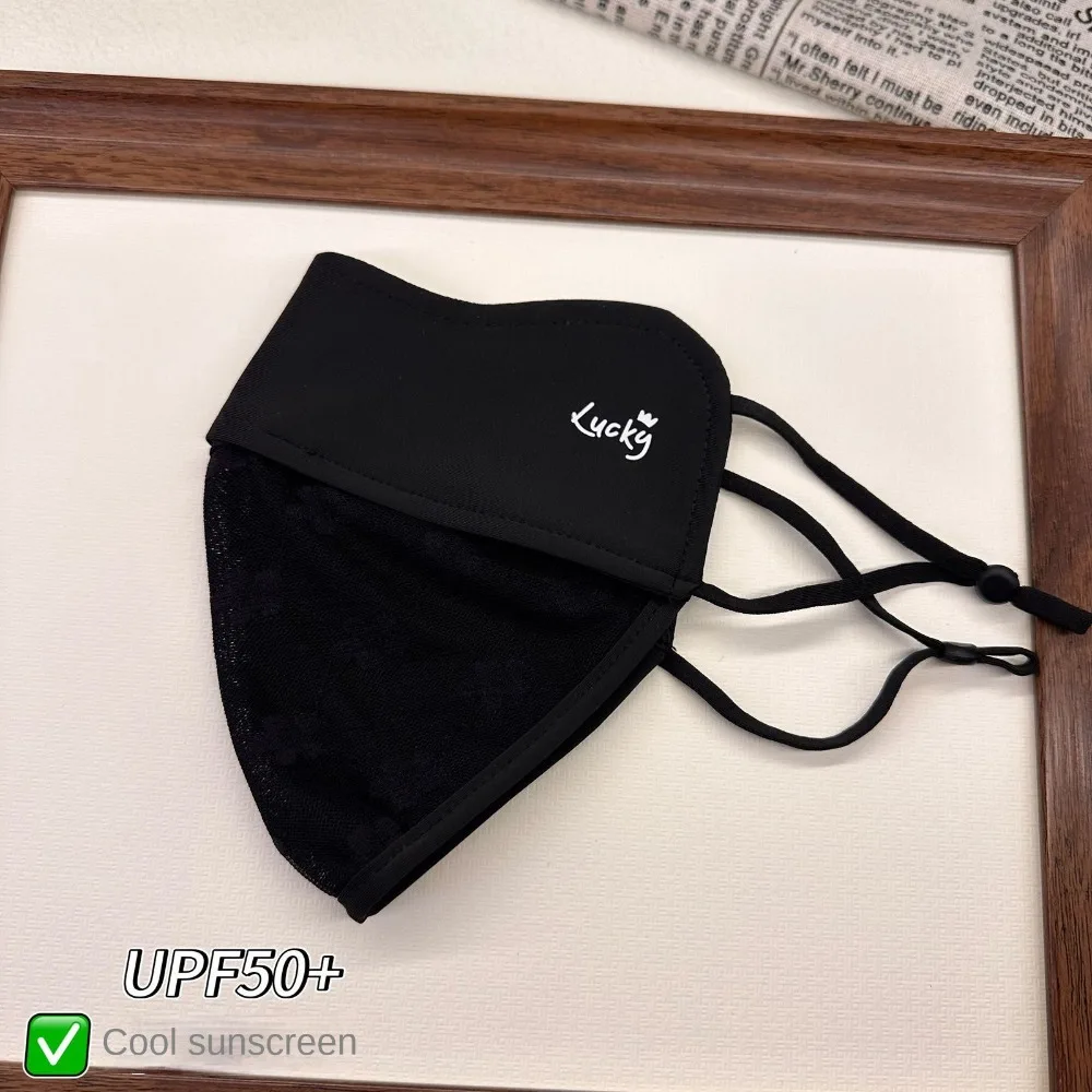 新しい通気性アイスシルクマスク抗 UV 洗える乗馬フェイスマスクレースフラワーメッシュ抗太陽マスクギフト