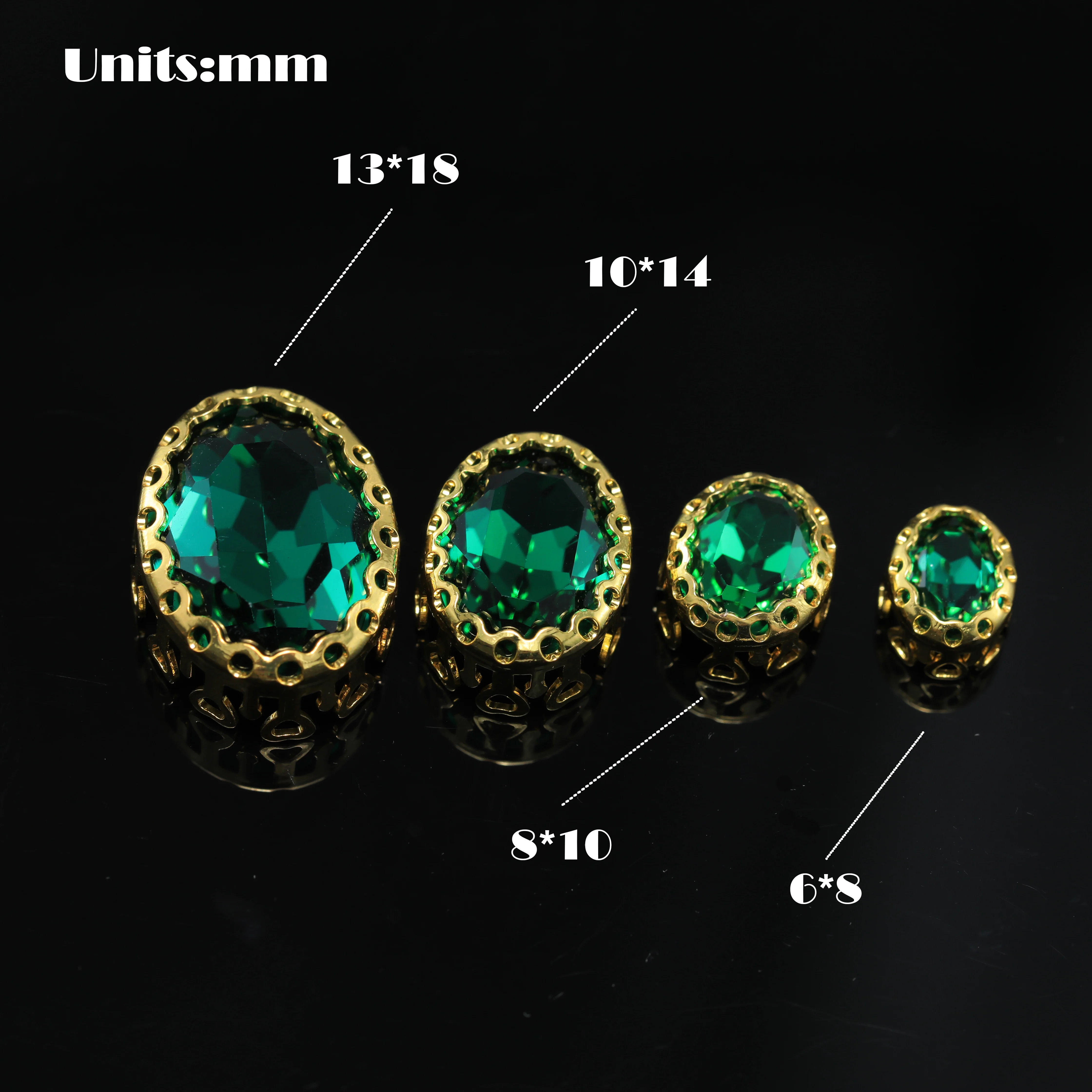 Ovale aufnähbare Kristall-Strasssteine, Spitzenrahmen, Strasssteine, silberner und goldener Untergrund für Brautkleider, Schuhe, DIY-Schmuckherstellung – Detail 2