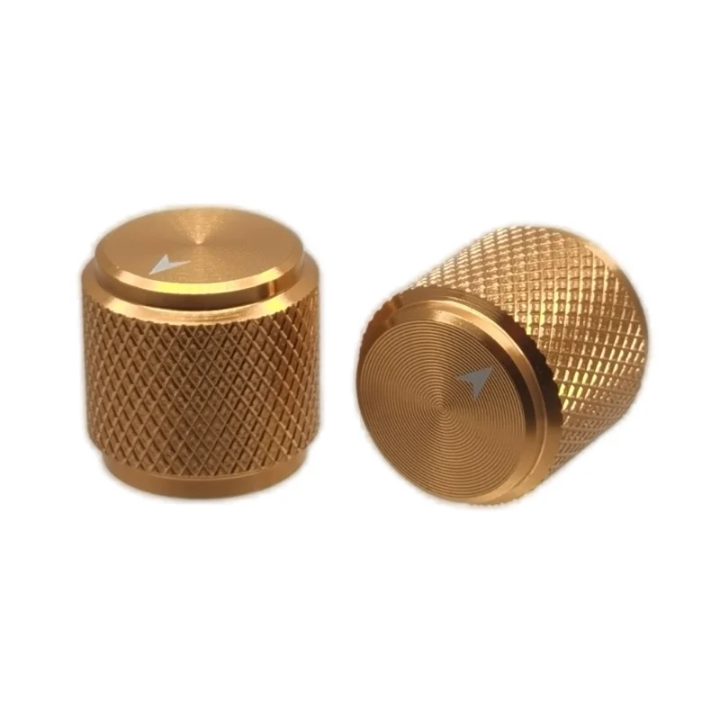 2 buah 13mm Dia x 13mm tinggi perak/emas warna aluminium putaran kontrol elektronik tombol potensiometer untuk 6 mm Diameter poros