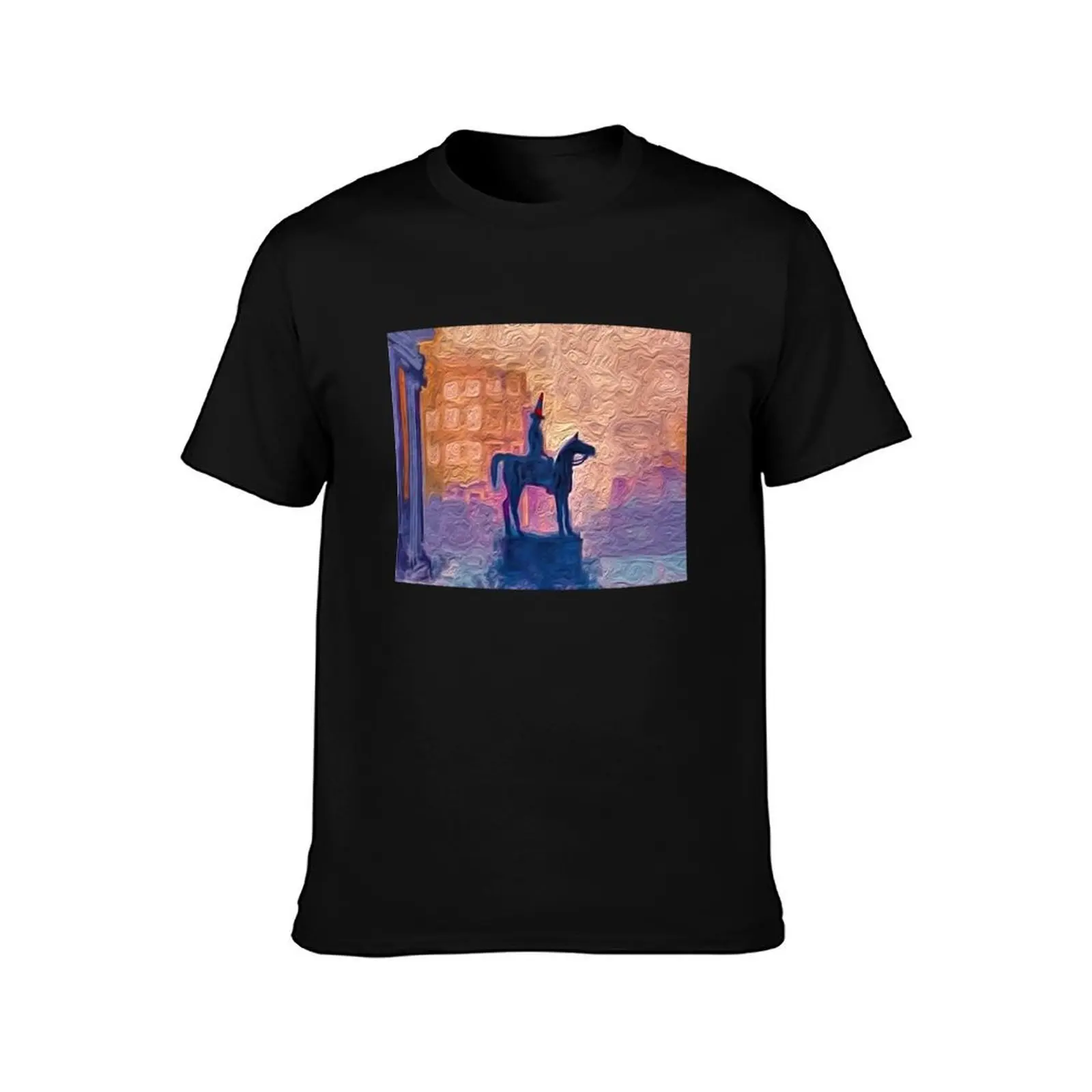 Glasgow Cone Statue Digital Art T-Shirt Basic All Season Solid T-Shirt