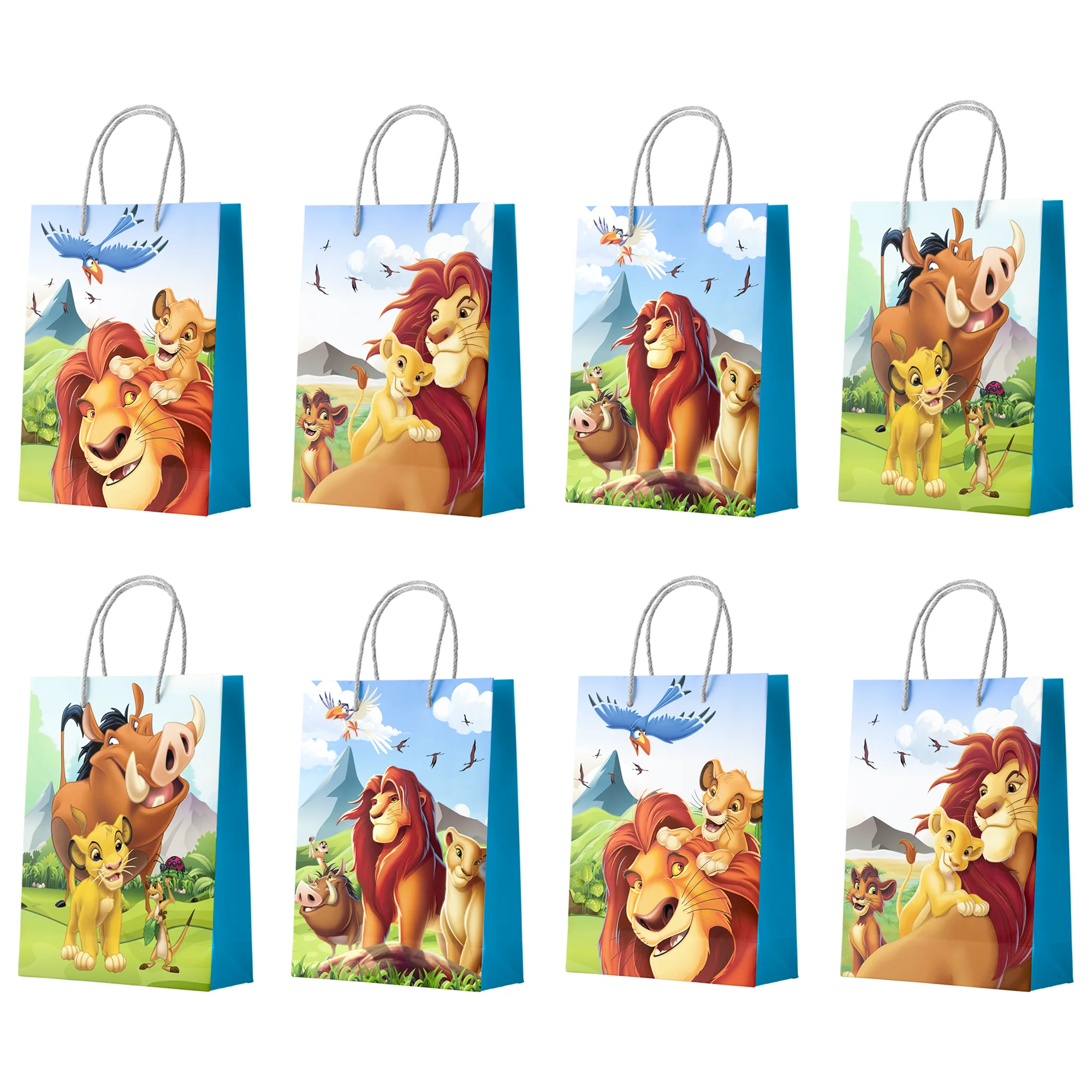 Bolsas de regalo para fiesta del Rey León de Disney, bolsas de fiesta del Rey León Simba, bolsas de regalo para fiesta del Rey León, decoraciones de cumpleaños del Rey León, 16 Uds.