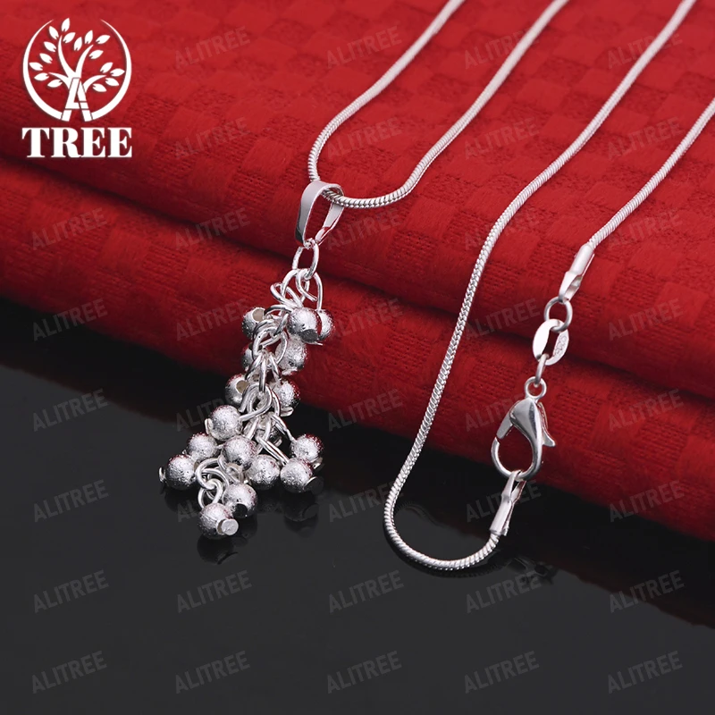 925 Sterling Silver Necklace Featuring Grape-Cluster Design Complete Adjustable Chain (40–75 Cm)Exquisite Piece Jewelry Party