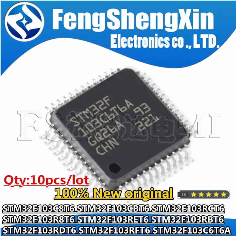 

STM32F103C8T6 STM32F103CBT6 STM32F103RCT6 STM32F103R8T6 STM32F103RET6 STM32F103RBT6 STM32F103RDT6 STM32F103RFT6 STM32F103C6T6A