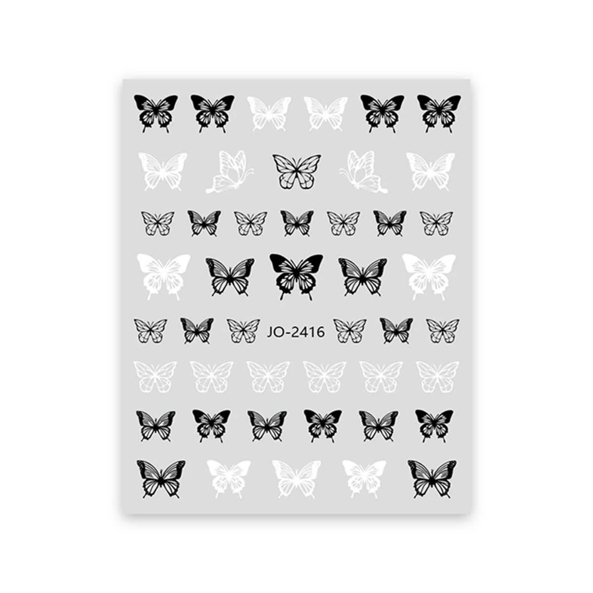 Dark Butterfly Nail Stickers Black White Hollow Butterfly Ins Style Design Nail Art Decoration Decals