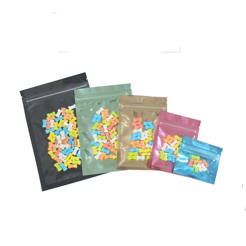 Full Colorful Clear Pouches Transparent Zip Lock Mylar Bag Foil Package for Food Storage Cosmetic Tea Snack Candy Gift Packaging