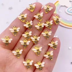 50Pcs 10mm Resin Hand-painted Mini Honeybee Flatback Cartoon Rhinestone Gem Scrapbook Ornament Applique Craft DIY Nail Art SL747