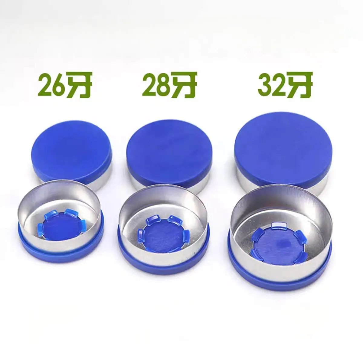 300PCS 26mm 28mm 32mm Crimp Vial Aluminum Plastic Flip Off Caps for Large Diameter Glass Bottles