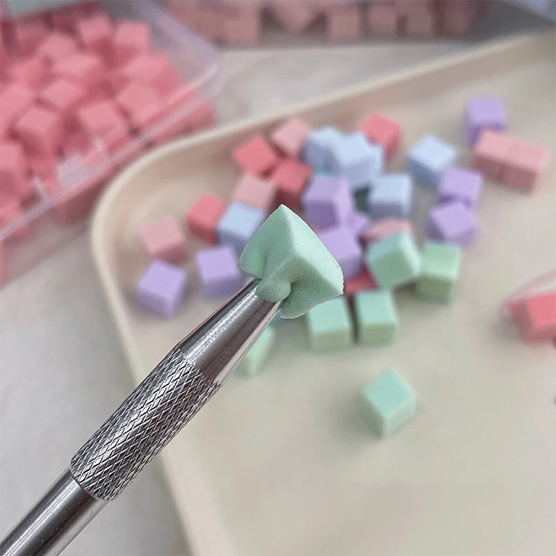 (BF06)50/100Pcs Square Nail Art Sponge Set Gradient Nail Brushes Gel Polish Design Nail Sponge Grab Pen Manicure Supplies