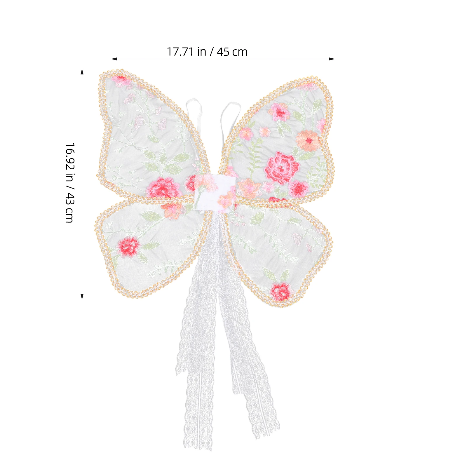 Lace Butterfly Wings White Color Plastic Cloth Material Cosplay Props Costume Accessories for Girls Stage Performance