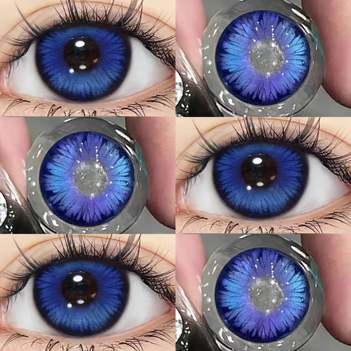 Lalens 1 Paar Butterfly Blue Myopia Farbkontaktlinsen 14,5mm Halbjährlich Weiche Linsen Anime Cosplay Halloween Party Schminklinsen – Detail 7
