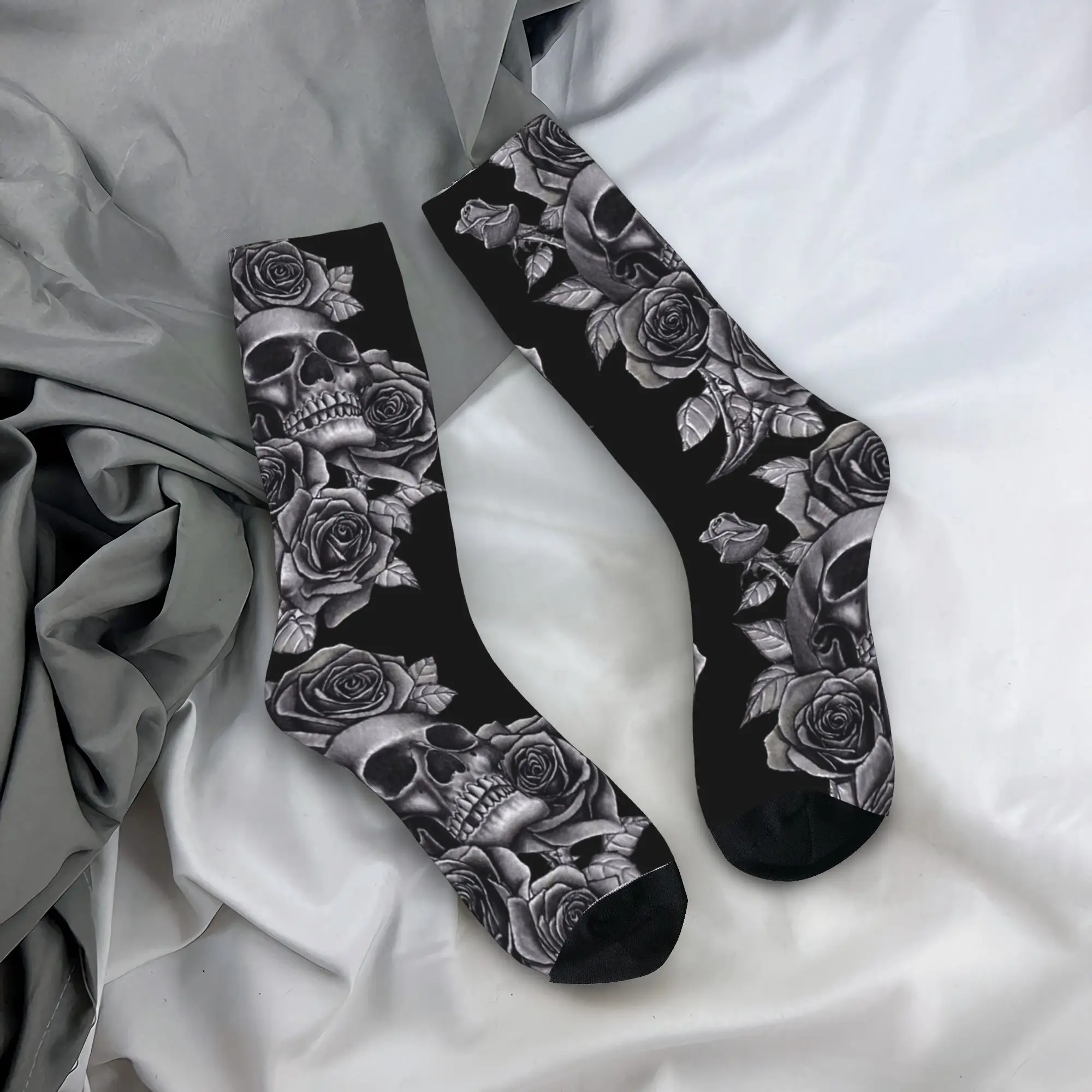 

Skull Retro Socks Graphic Stockings Anti Skid Unisex Men Socks High Quality Winter Casual Skateboard Socks