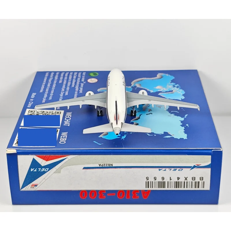 AeroClassics 1/400 Delta Air Lines A310 N822PA Modelo de avión de aleación fundida Artículo decorativo coleccionable