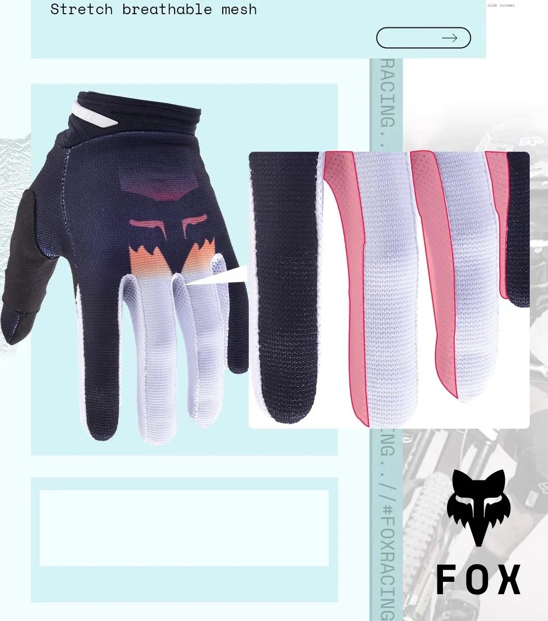 قفازات Fox head DIRTPAW للدراجات النارية ATV UTV DH على الطرق الوعرة MotoCross قفازات ركوب الدراجات للرجال دراجة هوائية جبلية سباق الجبلية للجنسين #4