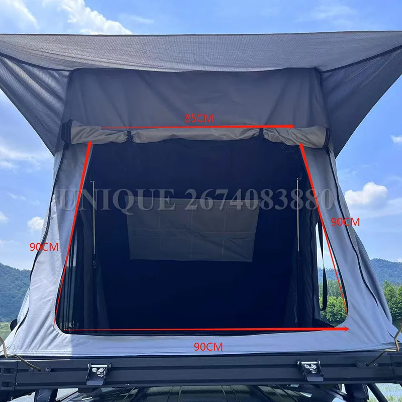 Roof Top Tent for Camping, Automatic Open, Aluminum Hard Shell, 2-3 Person