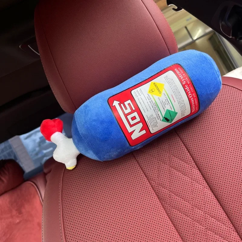 1pc Car Neck Protection Headrest Large Bottle Model Interior Pillow for Auto Enthusiasts Gift