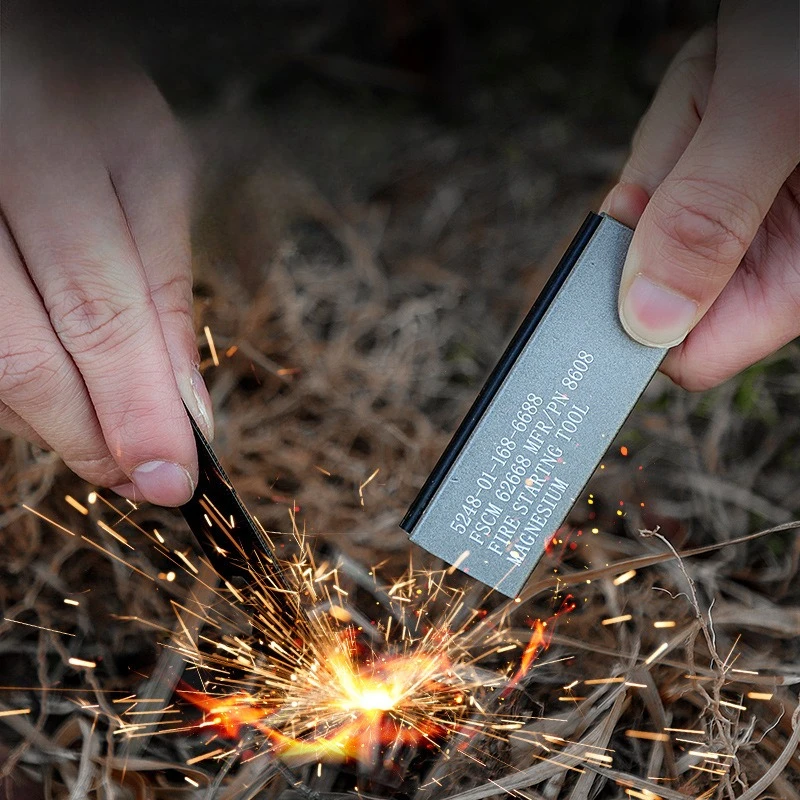 Fire Starter for Outdoor Survival Waterproof Magnesium Stick Flint & Steel Fire Kit Camping Survival Essential Equipment Tool - view 2